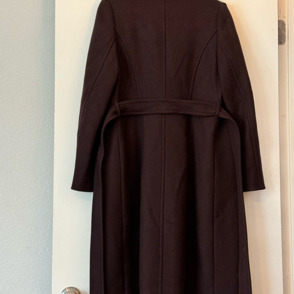Reiss Deep Plum Pea Coat - Picture 2 of 13